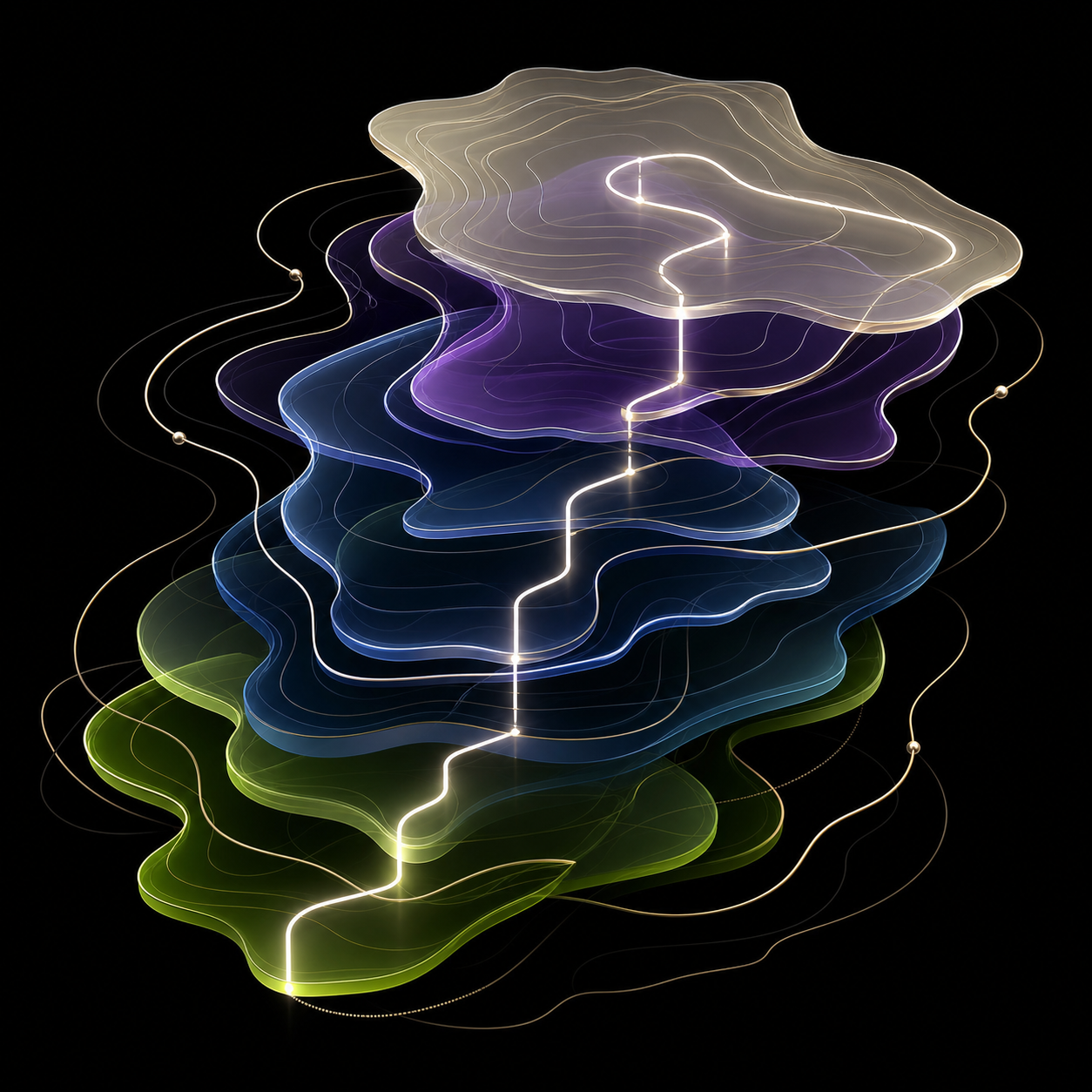 Layered jurisdiction boundaries connected by a continuous privacy path